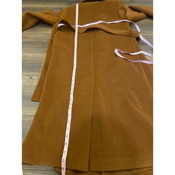 Cyrus Belted Wrap coat knit brown size small - Picture 4 of 14